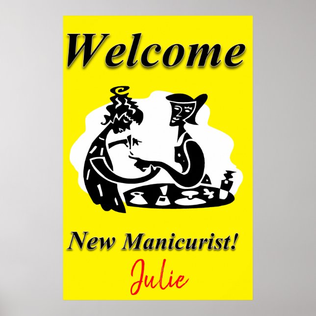Salon Barbershop Posters Nouveau Manicuriste (Devant)