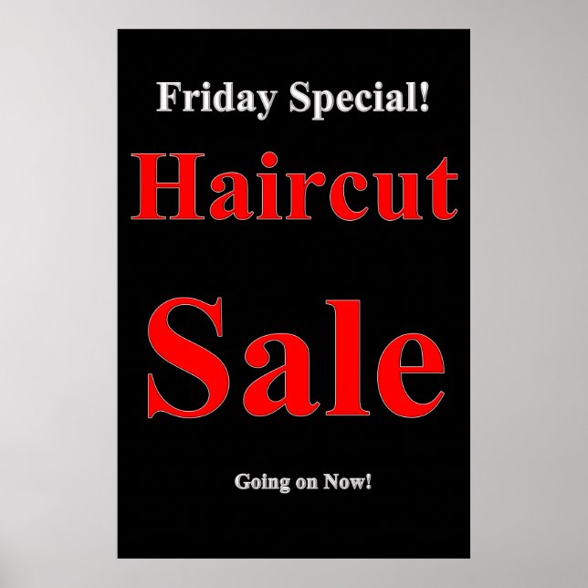 Salon Barbershop Posters Vendredi Haircut Vente (Devant)