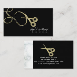 Salon Beauty Schere Imitate Gold Visitenkarte