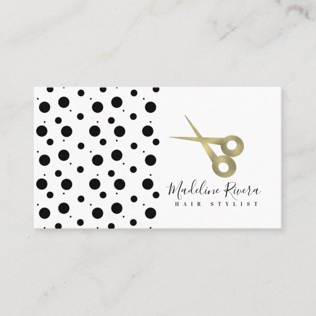 Salon Beauty Schere Imitate Gold Visitenkarte (Vorderseite)