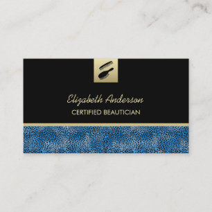Salon Blue Cheetah Print für Beautician Visitenkarte