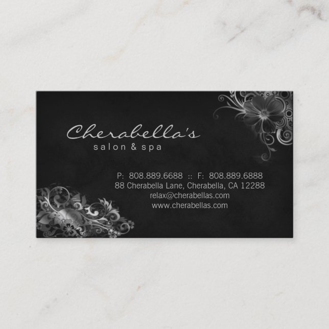 Salon-Blumenverabredungs-Visitenkarte-silbernes Terminkarte (Vorderseite)