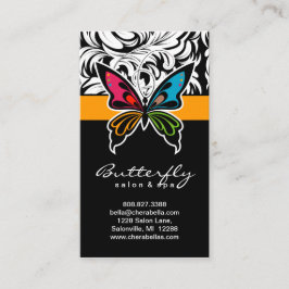 Salon Business Cards Spa Butterfly Colorful Gold Visitenkarte
