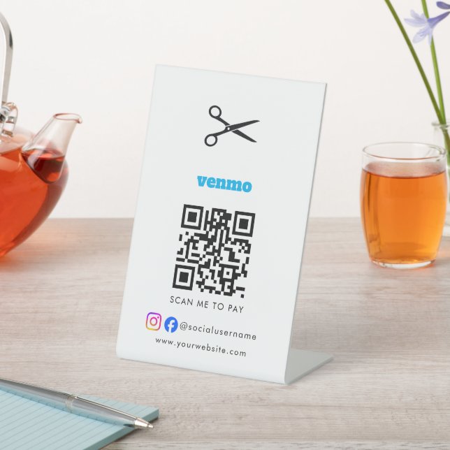  Salon Business Promotional Scan To Pay Sockelschild (In SItu)