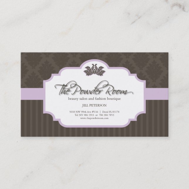 Salon de beauté et carte de visite de boutique de (Devant)