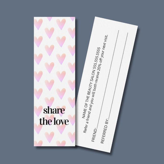 Salon de beauté moderne Cool clair Coeurs roses (Créateur téléchargé)