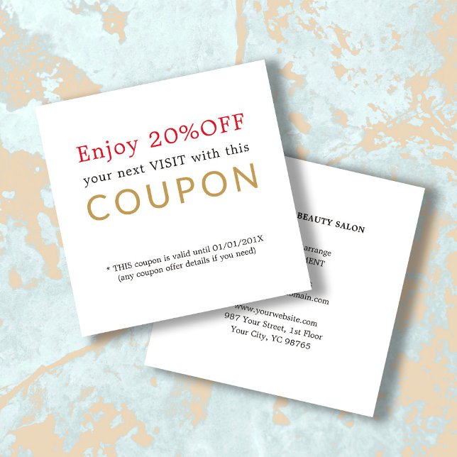 Salon de beauté simple moderne Coupon rabais (Créateur téléchargé)