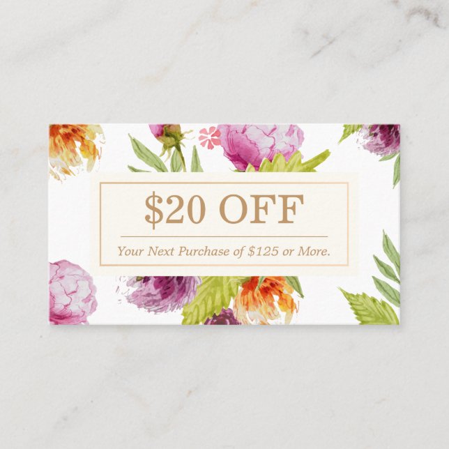 Salon de beauté spa Floral Art Déco Coupon rabais (Devant)