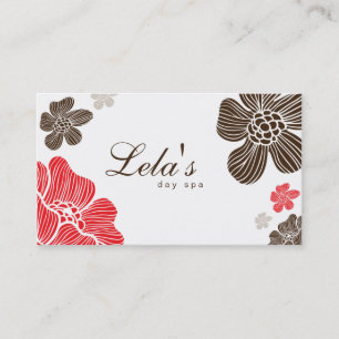 Salon de Carte de visite floral Spa Rouge Brown Tr