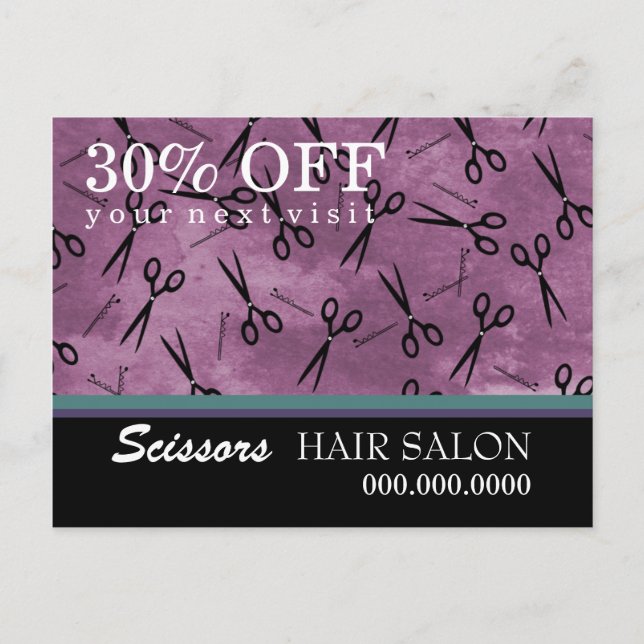Salon de cheveux Business Publicité Carte postale (Devant)