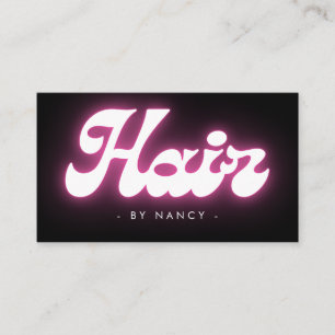 Salon de cheveux super Neon Carte de visite rose
