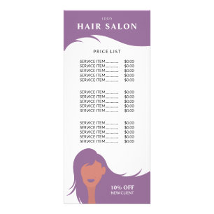 Salon de cheveux Tarifs Liste de prix Purple Hairs