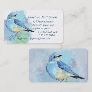 Salon de clou d'oiseau bleu ou carte de visite de
