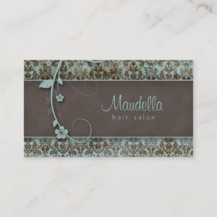 Salon de coiffure floral vintage de carte de