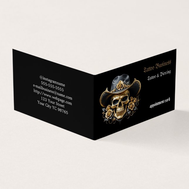 Salon de tatouage Carte de visite de rendez-vous (Extérieur)