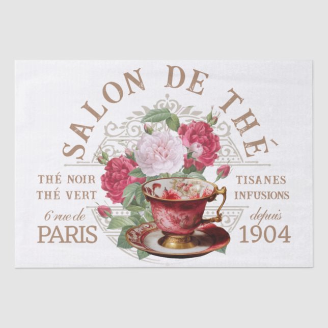 Salon de Théâtre Tearoom Französischer Rose Entdec Seidenpapier (Vorderseite)