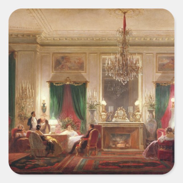 Salon der Prinzessin Mathilde Bonaparte Quadratischer Aufkleber (Vorderseite)