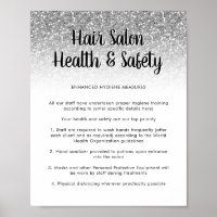 Salon des cheveux affiche de sécurité sanitaire Pa