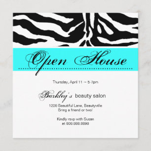 Salon Einladung Open House und Zebra Blue