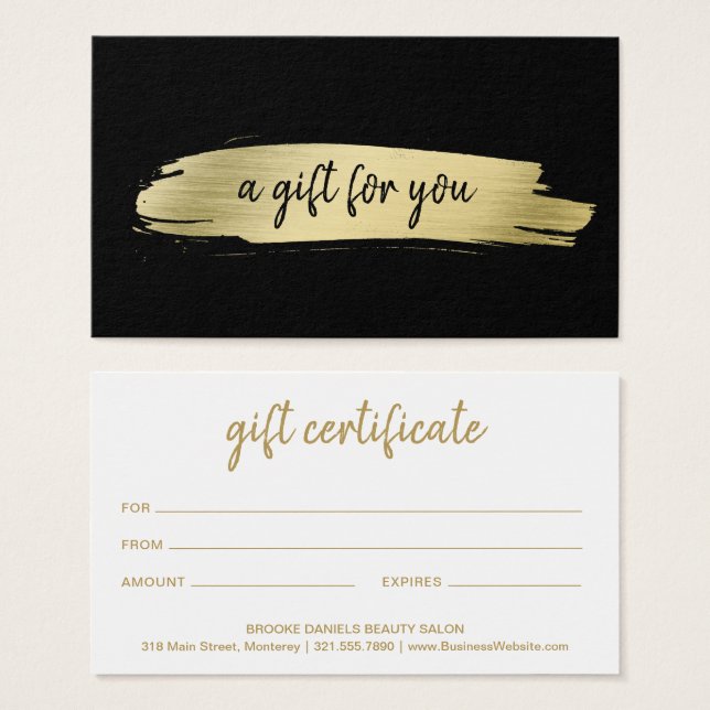 Salon Elegante Business Gold Schwarzes Geschenk (Vorne & Hinten)