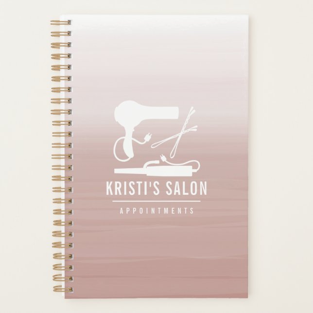 Salon Ernennung Blush Wasserfarbe Ombre Planer (Vorderseite)