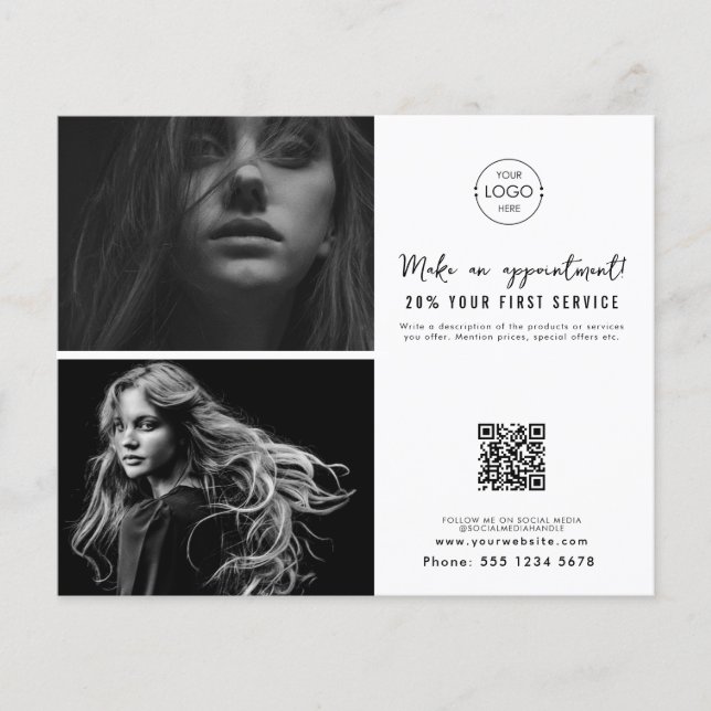 Salon Ernennung Haar Makeup Nails Firmenlogo Flyer (Vorne)