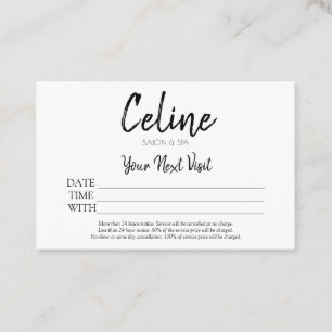 Salon et Spa de cartes de rendez-vous