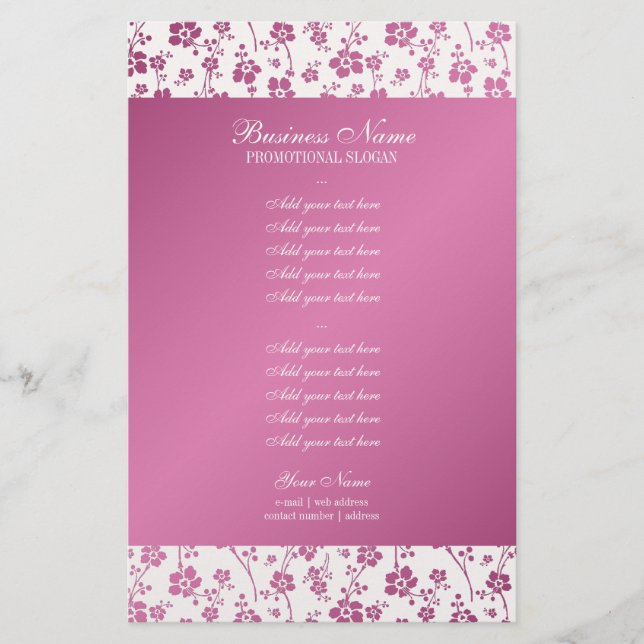 Salon Floral Pink Beruflich Flyer (Vorne)