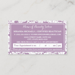 Salon Floral Violet Moderne Rappel de rendez-vous