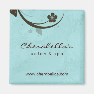 Salon Frigo Magnet Spa floral bleu eau