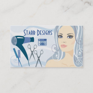Salon Friseur Female & Tools Business Card Visitenkarte