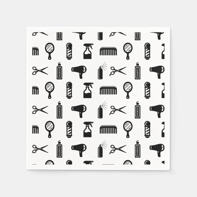 Salon & Friseur Muster CUSTOM FARBE Serviette (Vorderseite)