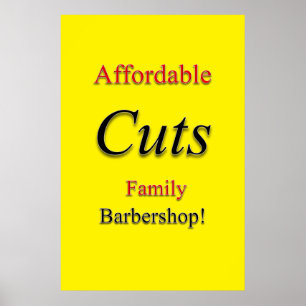 Salon Friseursalon Plakate Günstige Schnitte!