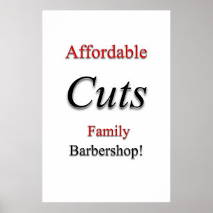Salon Friseursalon Poster Günstige Schnitte!