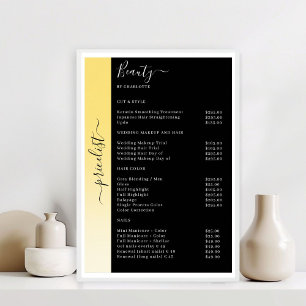 Salon für Ombre, Beige, Gelb & Schwarz Poster