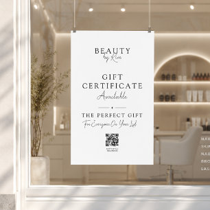 Salon-Geschenkgutschein-Promo-Poster mit QR-Code Poster
