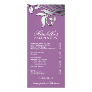 Salon-Gestell-Karten-Wellness-Center-Blatt-lila Werbekarte