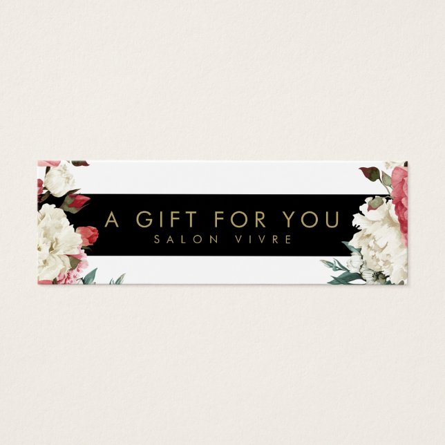 Salon Gift Card Botanische Blume Streifen (Vorderseite)