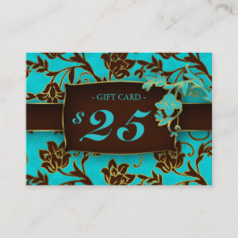 Salon Gift Card Spa Gold Floral BB $25 Rabattkarte