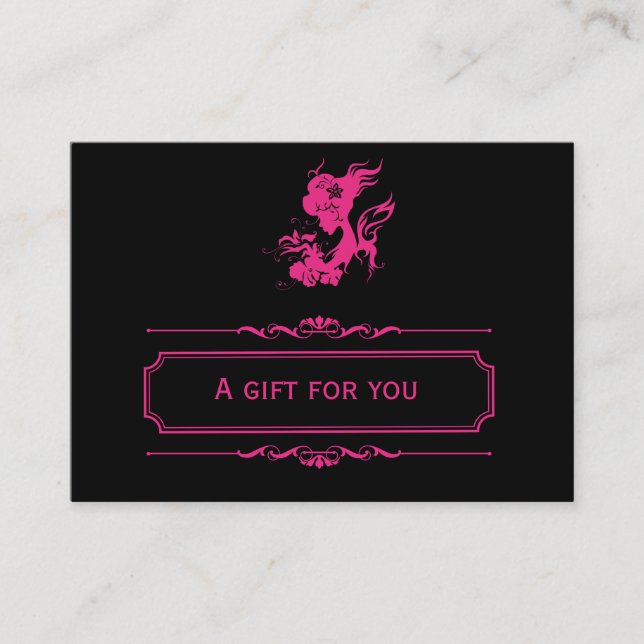 Salon Gift Certificate (Deep Pink) Rabattkarte (Vorderseite)