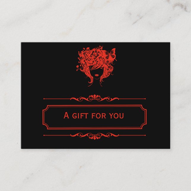 Salon Gift Certificate (Firebrick) Rabattkarte (Vorderseite)