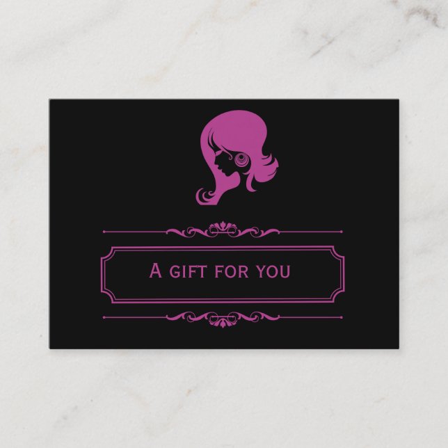 Salon Gift Certificate (Plum) Rabattkarte (Vorderseite)