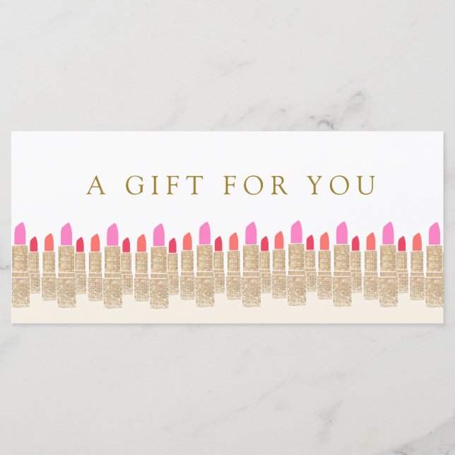 Salon Gold Sequin Lipstick-Geschenkzertifikat (Vorderseite)