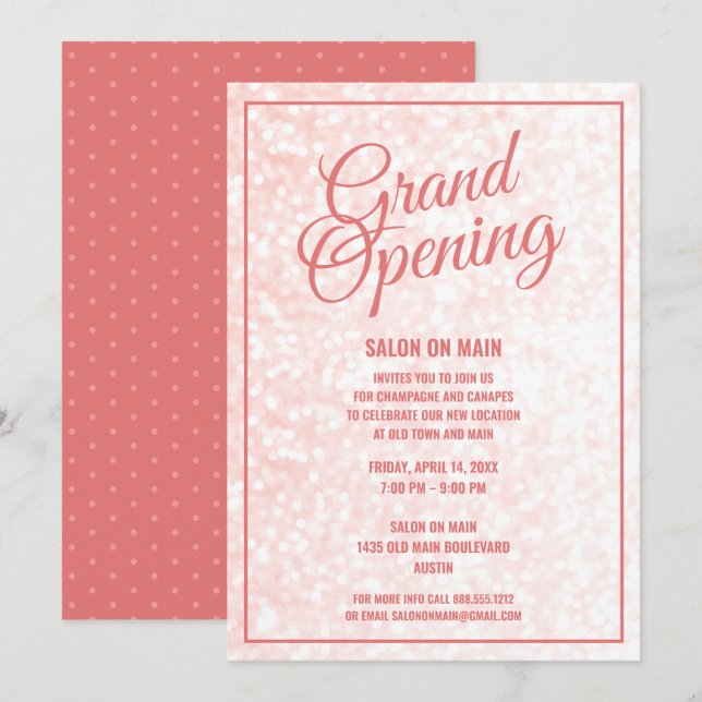 Salon Grand Opening| Open House Beauty Wellness-Ce Einladung (Vorne/Hinten)