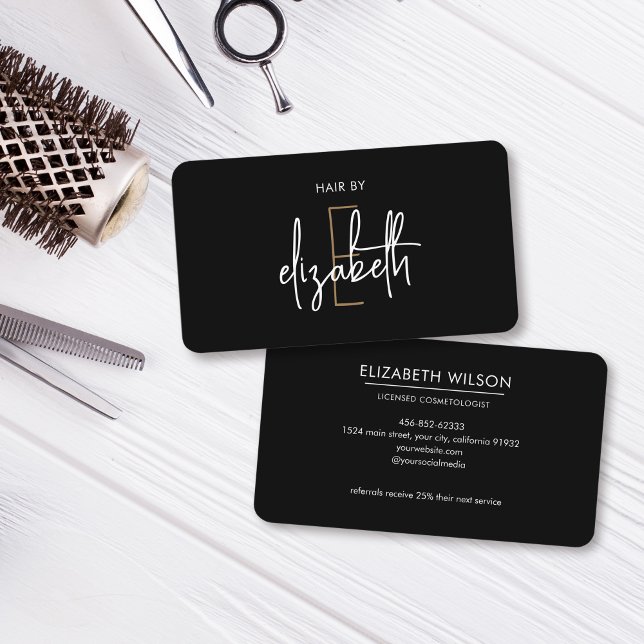 Salon Hair Stylist Makeup Beauty Visitenkarte (Von Creator hochgeladen)