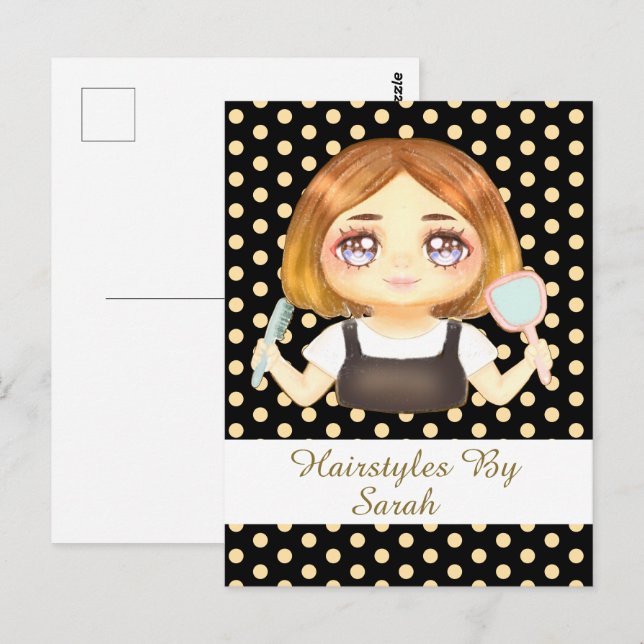 Salon Hairstylist Postkarte (Vorne/Hinten)