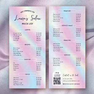Salon Holographique Moderne Élégant Menu Prix