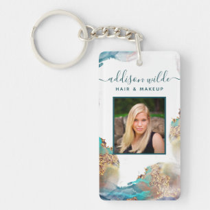 Salon ID à l'aquarelle liquide moderne bleu et or