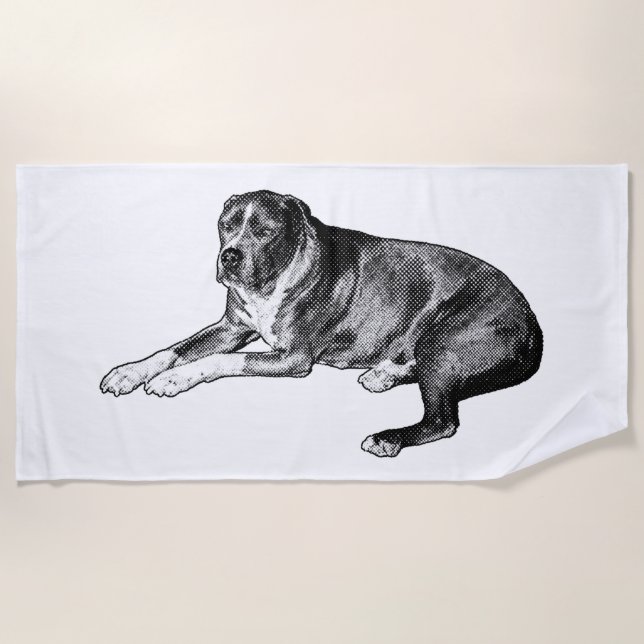 Salon im Comic Style - Halftone Dog Handtuch (Vorderseite)