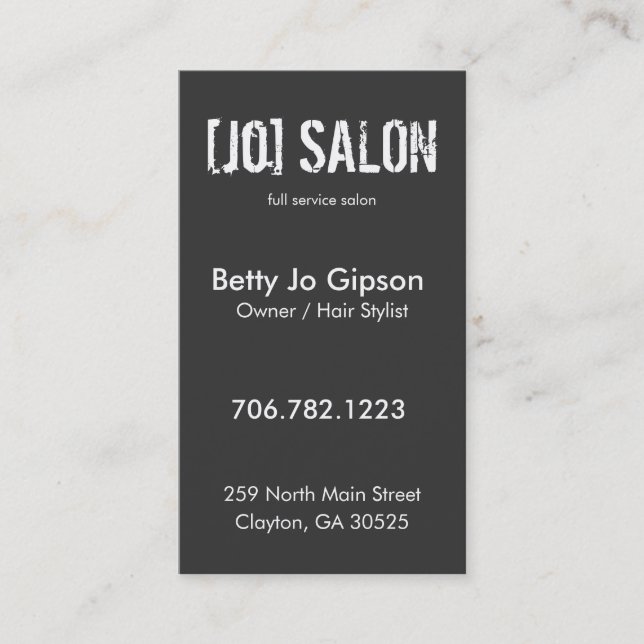 Salon-Inhaber-Stylist Visitenkarte (Vorderseite)